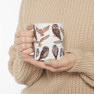 Whimsical Owl Ceramic Mug - Nature Lover Gift, Coffee Cup, Owl Decor, Home & Kitchen, Bird Enthusiast