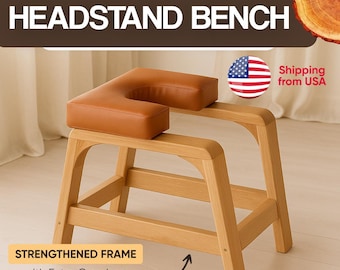 Mahogany Yoga Inversion Bench – Strengthened Headstand Stool