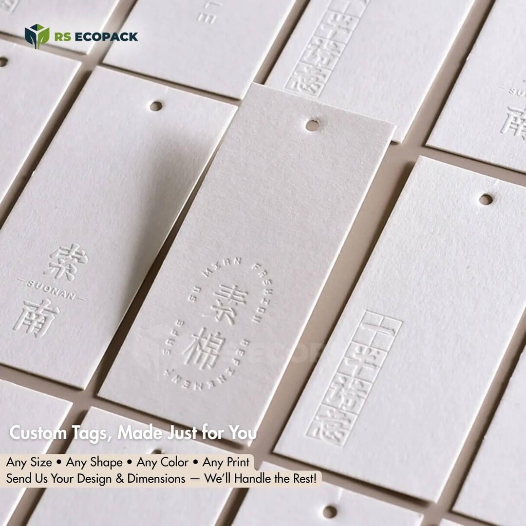 Custom Embossed Logo Hang Tags: Luxury Brand Clothing Labels - Etsy