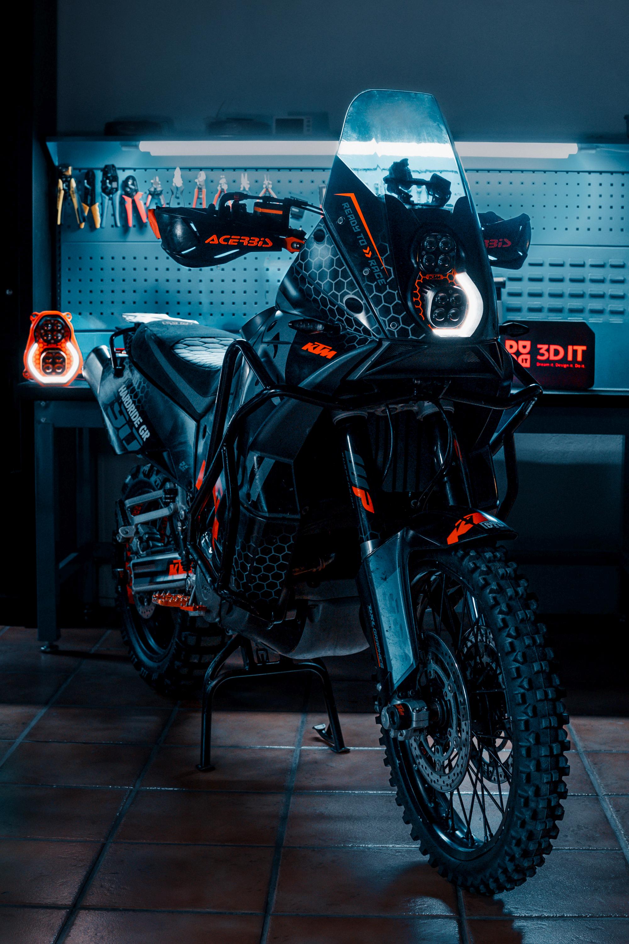 KTM 950 990 Adventure Super duke ヘッドライト KTM 950 / 990 Adventure LED Headlight – Plug & Play 3D Printed