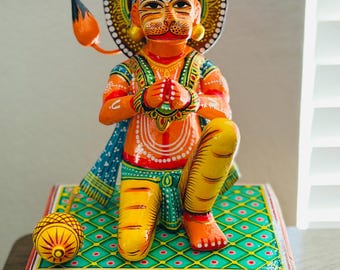 Unique Hand‑Carved Wooden Hanuman