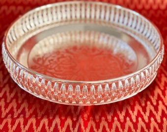 Engraved German Silver Plate "Surya": 10in Tarnish Resistant Home Decor