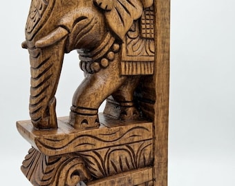 Majestic elephant- handcrafted wood corbel/wall bracket (12inch)