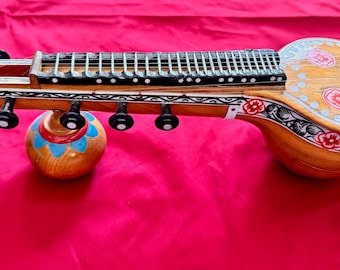 Rare Saraswati Bobbili Veena Model: Jackfruit Wood, Indian Instrument (9in and 12 in model)