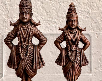 Brass idol of Lord Vithoba (also known as Vitthal) and his consort Rukmini