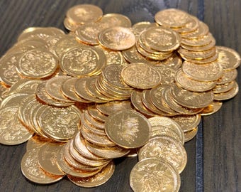 Kuber/ Ashtalakshmi German Silver Coins - Set of 108(Gold/Silver finish)