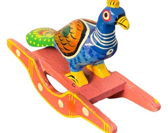 Golu dolls- natural dye, Peacock in a seesaw!