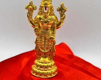 Pure German Silver Idols- Gold finish, Balaji/Perumal