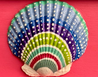 Wall decor with natural seashells- original, hand painted work
