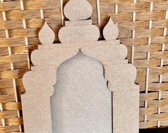 Wall frames unfinished wood, temple/gopuram model