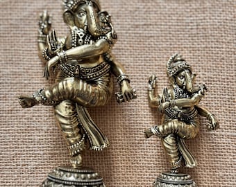 Dancing Ganesha (Brass) - 6in/4in options