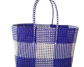 Handwoven Checkered Tote Bag/Basket