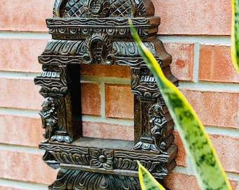 Hand-carved gopuram wall frame