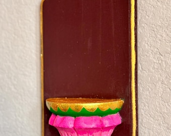 Unique Wood wall shelf for idols/ lamps