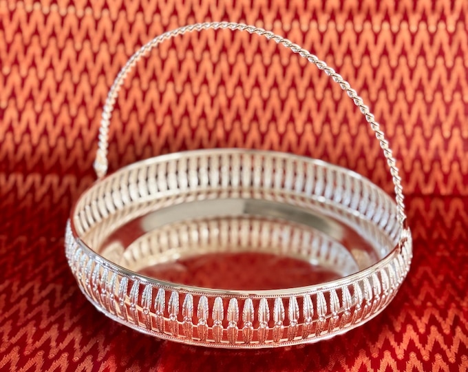 Featured listing image: Flower basket/Pookodai -Engraved, German Silver - Tarnish Resistant, unique for gifting, housewarming