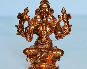 Pure Copper Dhanvantari Idol, Ayurveda Healing God Statue (1.8oz)