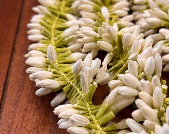 Sannajaji/Nityamalli flower strings (16 in)- handmade, reusable and hassle-free maintenance