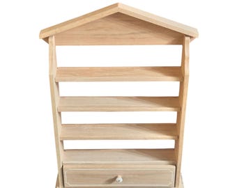 Spice village storage rack: Handcrafted Pine Wood Display