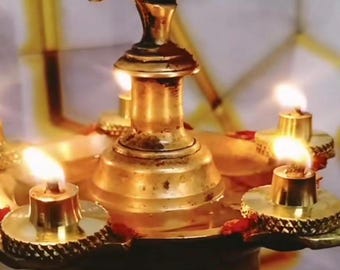 Brass Thiri or wick holder for lamps - one pair, gold or silver finish options