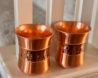 Handcrafted Copper Drinking Cups (Pair) – Solid Copper