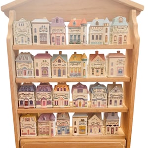 Vintage Lenox Spice Jar Rack: Handmade Pine Wood Display