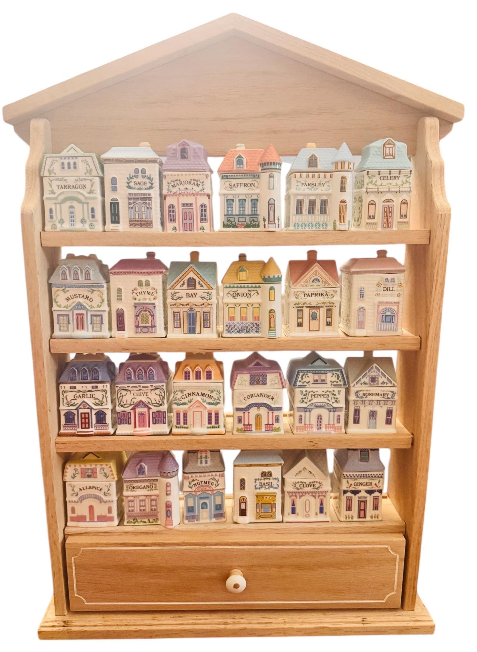 Lenox Spice village storage rack: Handcrafted Pine Wood Display
