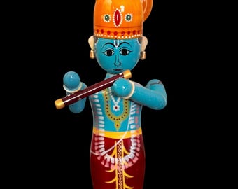 Golu Dolls - Krishna with flute| Natural dye