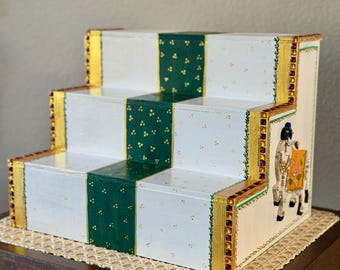 3 Step Shelf - Handcrafted Wooden "Golu Padi" display Stand