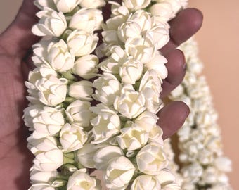 New! Combo 3! Partially bloomed Jasmine/Gajra Hair Strings (16inch), clip on and tie