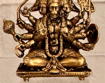 Panchamukhi Hanuman idol in heavy brass