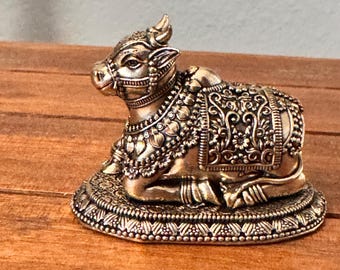 Nandi/ auspicious cow - brass idol
