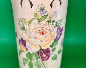 Vintage Lenox vase- rare, pierced vase with exquisite floral patterns