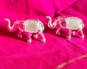 Pure German silver - pair of elephants