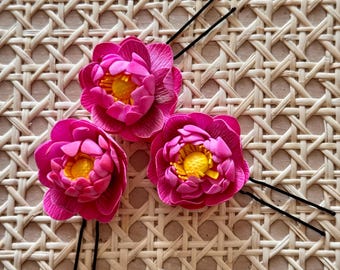 Elegant, Reusable Jasmine Flower Hair Pins: U-Pin, hair accessory