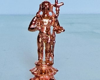 Pure Copper Madhwacharya Idol, 1238–1317 CE Philosopher Statue (0.5 oz)