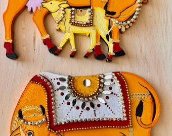 Hand painted cows/elephants PAIR- Pichwai style /multiple options!