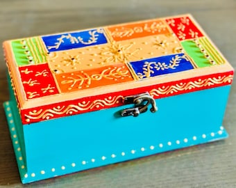 Handcrafted Jewelry Box - Teal