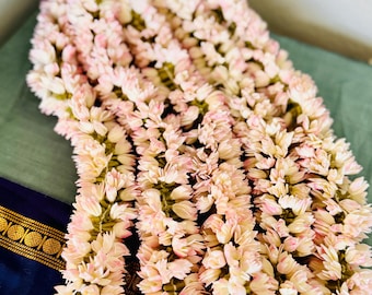 Jaathimalli/Poet's Jasmine flower strings (16 in)- handmade, elegant, reusable and hassle-free maintenance
