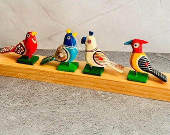 Handcrafted wood dolls - Set of 12 birds