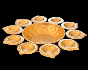 Handmade Brass Oil Lamp: Diwali Pooja Decor, Spiritual Gift