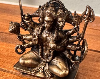 Panchamukhi Hanuman idol in heavy brass