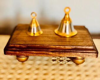 Brass bell, heavy traditional finish for mandir/home decor and more