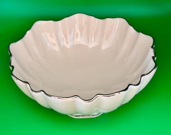 Vintage Lenox Bowl Platinum Trim ~6” Footed