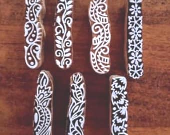 Hand Carved Wood Block Printing Stamp: Bundle (Set) collection - BORDER