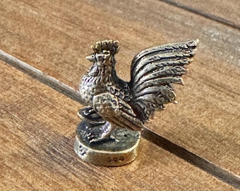 Miniature Rooster figurine/idol in brass