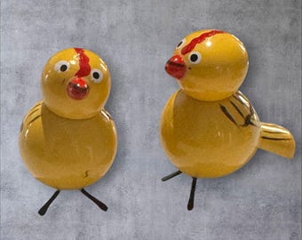 Handcrafted Etikoppaka Wood Bird Figurines – Natural Dye Decor, Set of 4