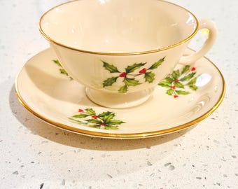 Vintage Lenox teacup and saucer set