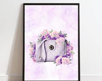 Bolso con estampado floral - Colección Morada (Descarga digital)