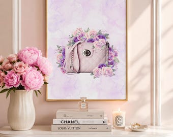 Purse & Florals Print - Pink Collection (Digital Download)