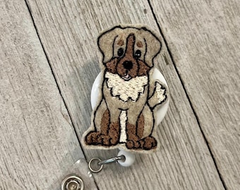 Aussie badge reel, Australian Shepherd ID holder, Aussie feltie, badge pull
